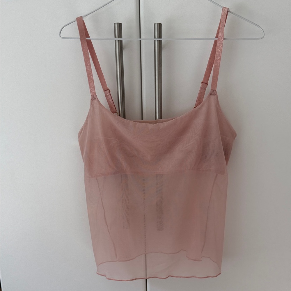 NATORI underneath ~ Sheer Soft Pink Camisole Top